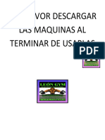 Por Favor Descargar Las Maquinas Al Terminar de Usarlas