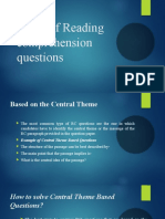 Types of Reading Comprehension Questions