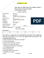 LISTENING COMPREHENSION EXERCISE WITH MULTIPLE PARTS