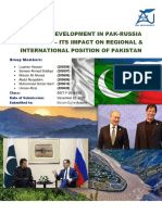 Current Development in Pak-Russia Relations - Its Impact On Regional & International Position of Pakistan