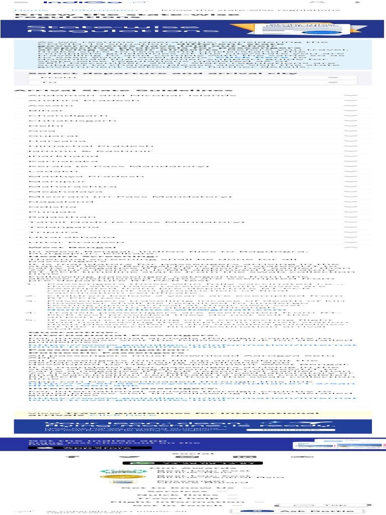 COVID19 StateWise Regulations IndiGo PDF
