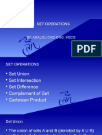 Set Operations: By: Analou Cag-Ong, Mscs