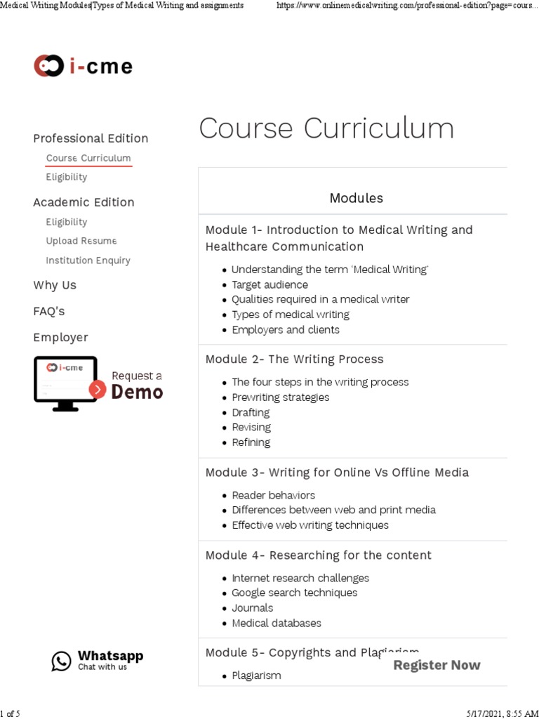 Medical Writing Modules Types of Medical Writing and Assignments | PDF ...