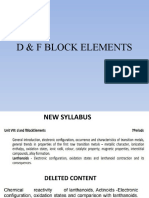 D & F Block Elements