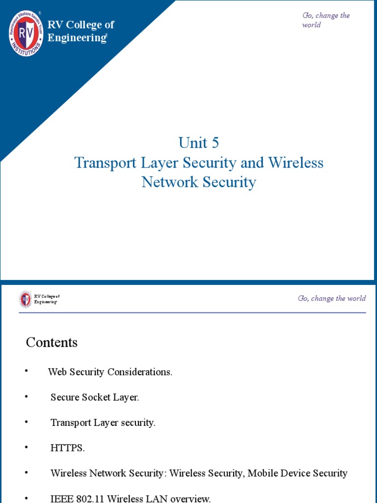 Unit 5 Transport Layer Security and Wireless Network Security | PDF ...
