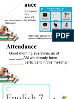 Attendance log and lesson plans