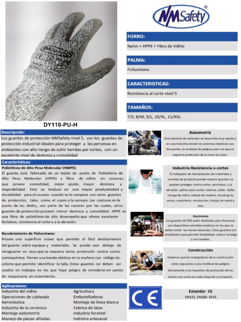 Ficha Tecnica Guantes Anticorte Nivel 5 PDF