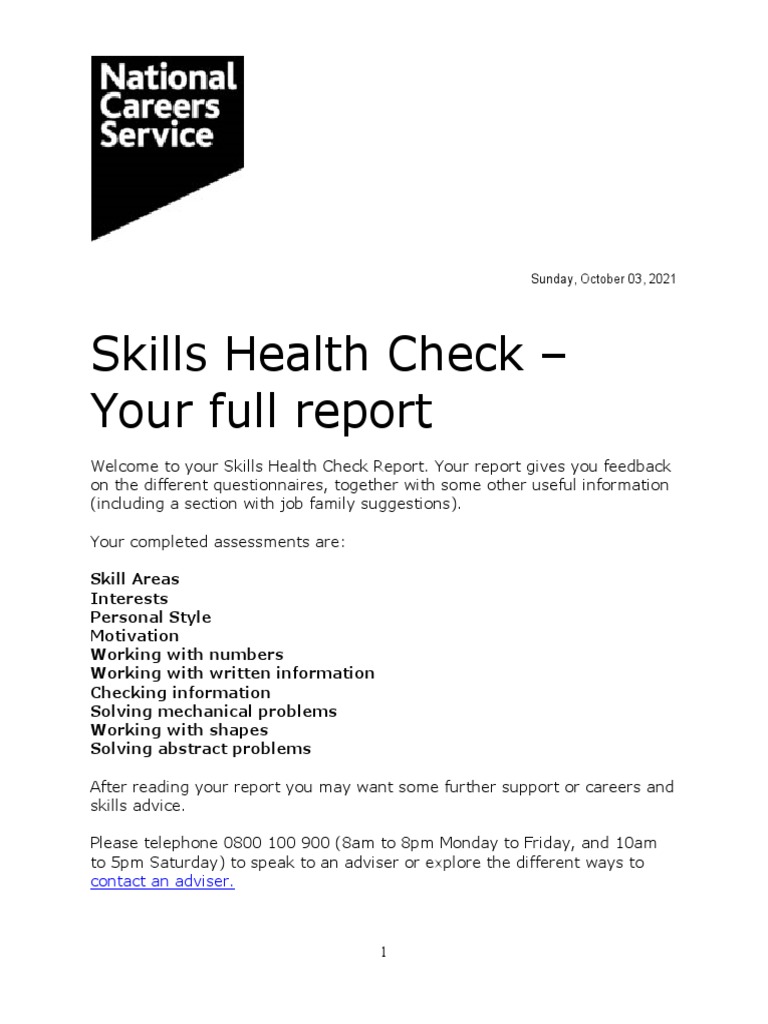 Skills Health Check 9 PDF Motivation Motivational