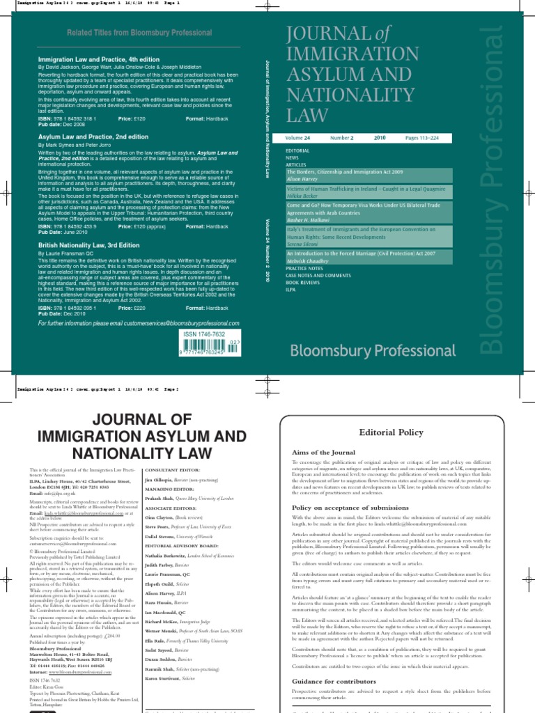 Journal of Immigration Asylum and Nationality Law PDF Government