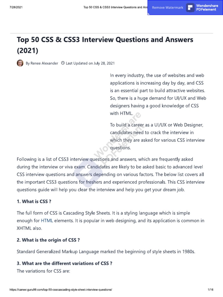 Css Questions | PDF