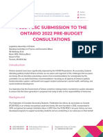 FCSS-FESC 2022 Ontario Pre-Budget Consultations