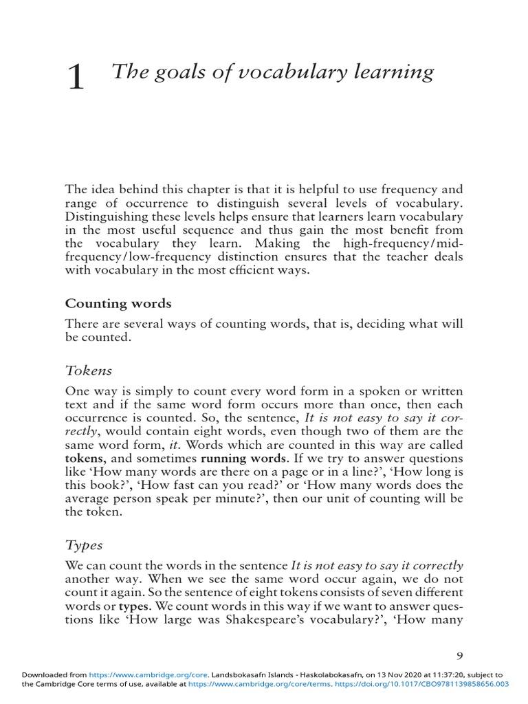 06.0 PP 9 43 The Goals of Vocabulary Learning | PDF | Vocabulary ...