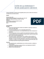 Obtención de La Densidad y Absorción en Agregados Gruesos