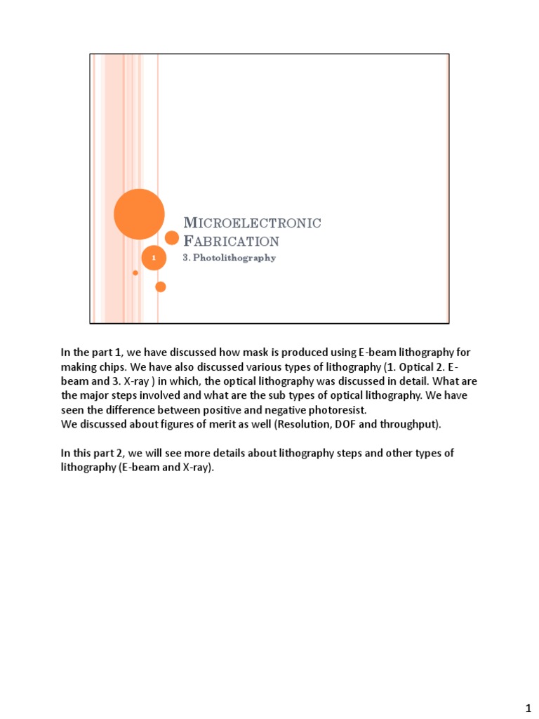 Photolithography Process Overview | PDF | Photolithography | Ultraviolet
