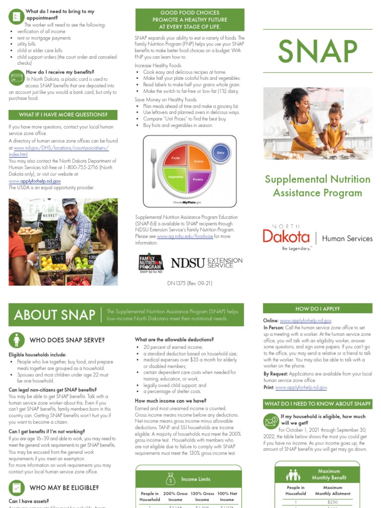 Snap ND PDF Supplemental Nutrition Assistance Program