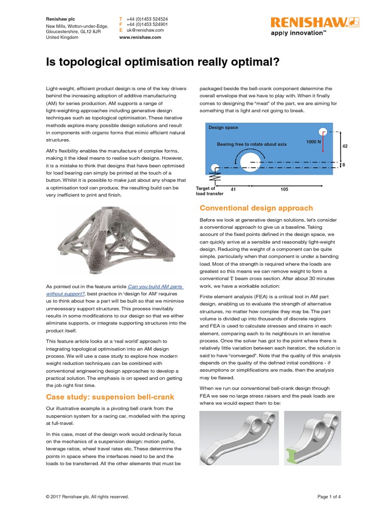 Is Topological Optimisation Really Optimal?: Conventional Design ...