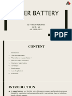 Paper Battery: By: Achich Mohamed GE 1-S4 AU 2021-2022