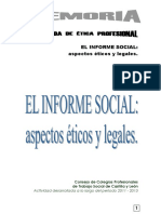 Informe social: aspectos éticos y legales