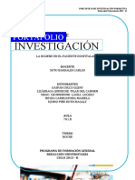 Portafolio de investigación sobre la higiene en el paciente hospitalario