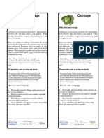 Cabbage Cabbage: Selection and Storage Selection and Storage