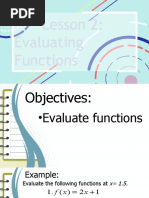 Lesson 2: Evaluating Functions