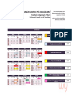 Calendário acadêmico Pós-Graduação Engenharia Segurança Trabalho