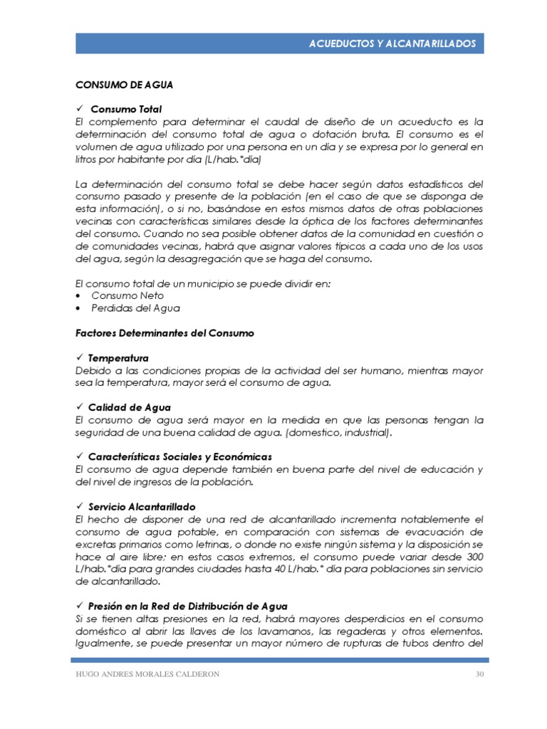 Consumo y Dotación de Agua en Acueductos | PDF | Agua | Consumo (economía)