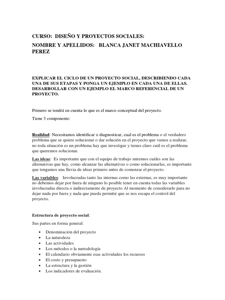 Ciclo y Estructura de Proyectos Sociales | PDF | Presupuesto | Economias