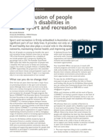 Inclusion of People With Disabilities in Sport and Recreation