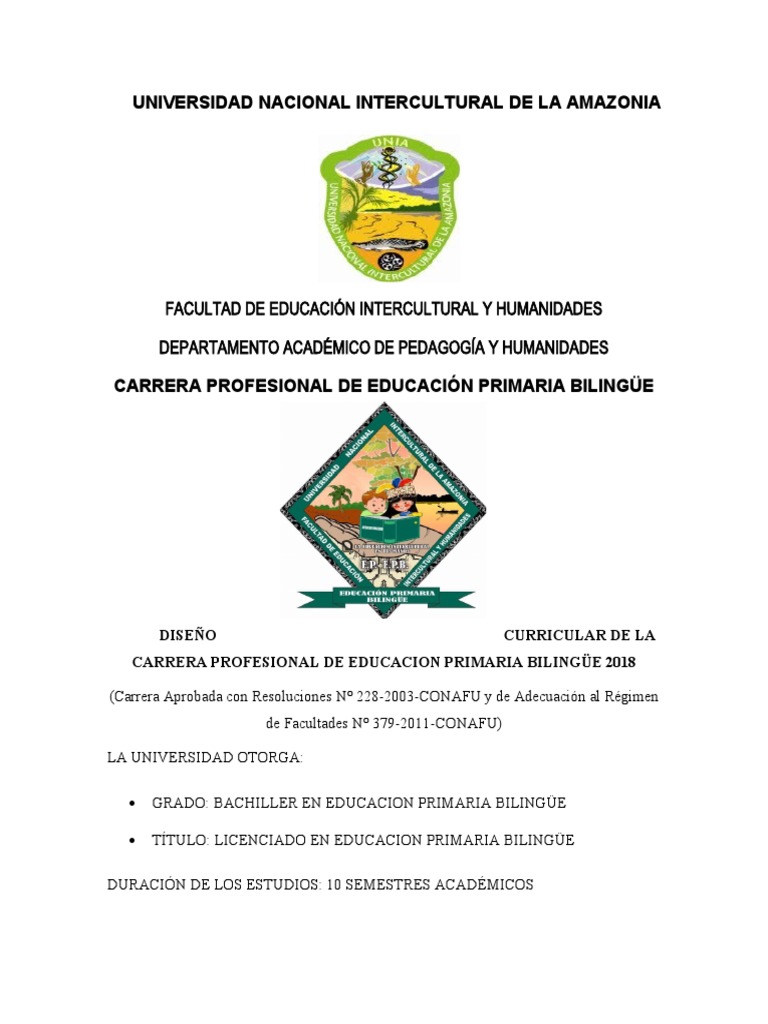 Diseño Curricular Educación Primaria UNIA | PDF | Plan de estudios ...