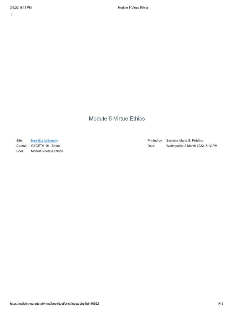 Ethics Module 5 Pdf