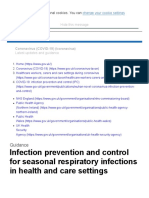 Infection Prevention and Control For Seasonal Respiratory Infections in Health and Care Settings