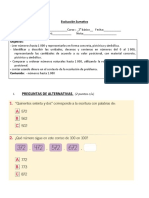 Prueba 2° Numeros Hasta 999 - 2021