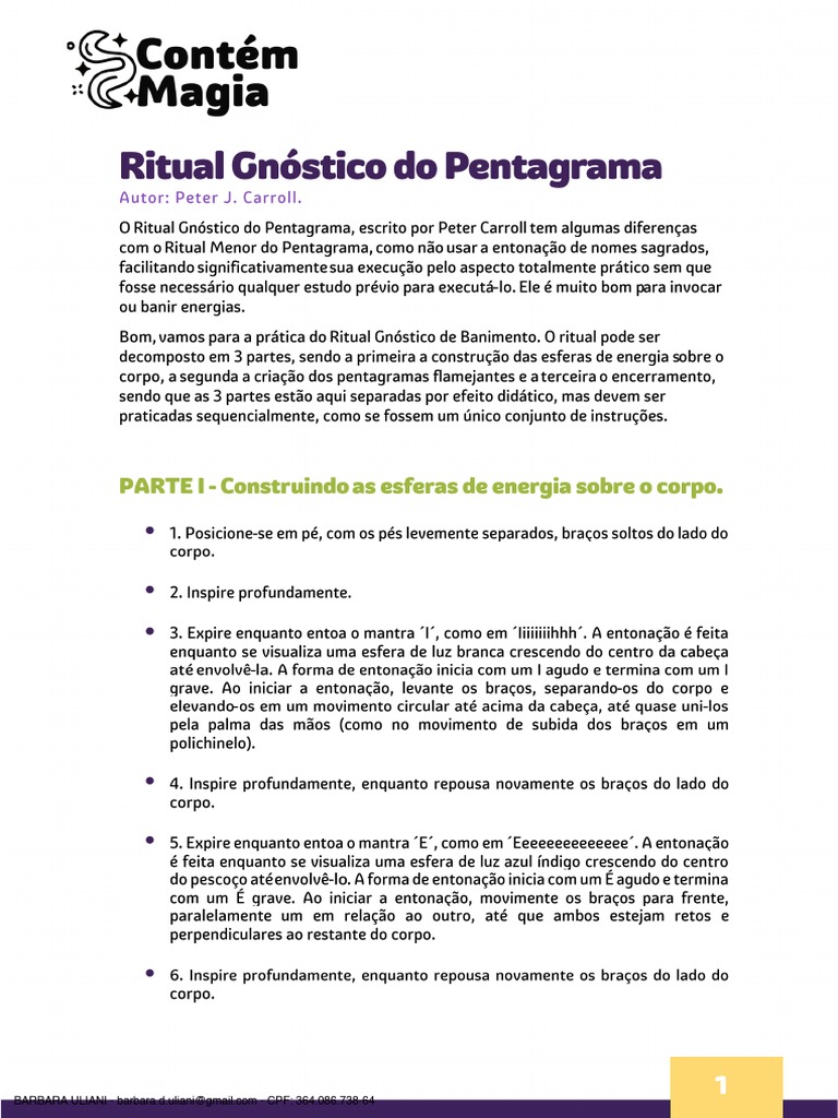 Mantras e Pentagramas: Ritual de Energia | PDF