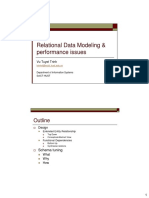Relational Data Modeling & Performance Issues: Outline