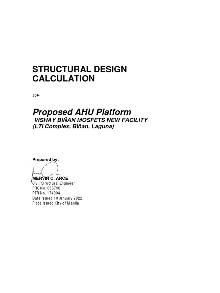 AHU Platform Design for Vishay Facility | PDF | Construction | Welding