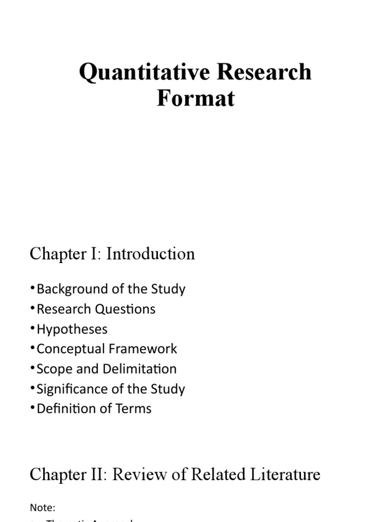 Quantitative Research Format | PDF