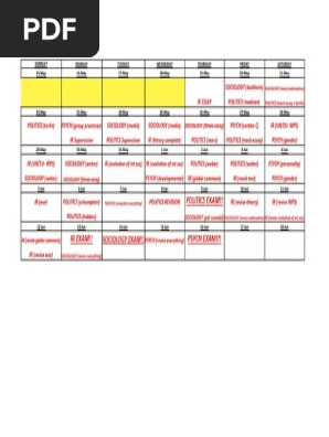 Study Schedule