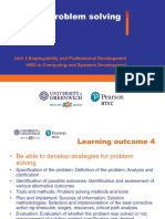 Problem Solving: Unit 3 Employability and Professional Development HND in Computing and Systems Development