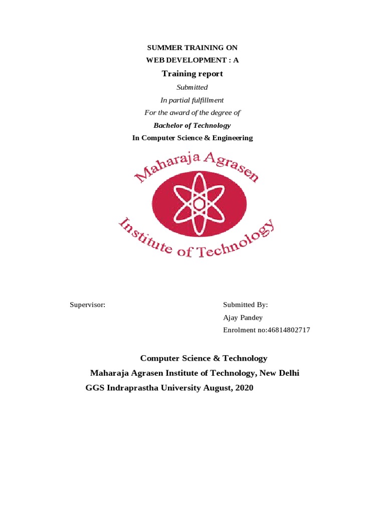 Internship Report Final PDF | PDF | Java Script | Web Application