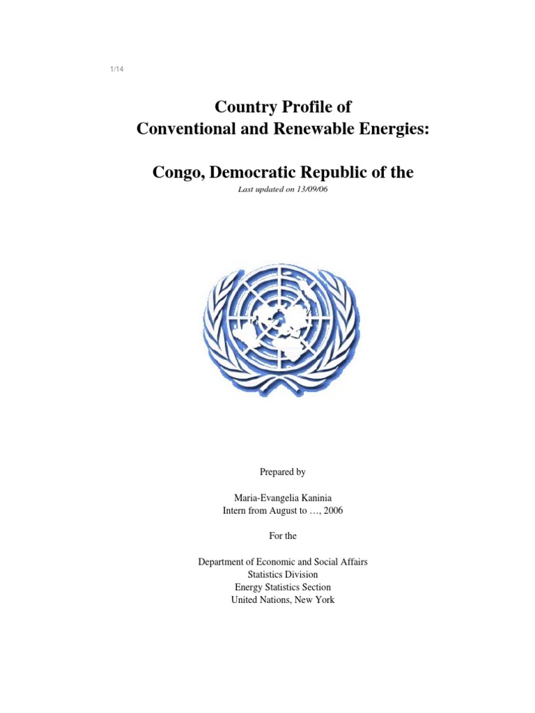 Energy Profile For Congo (Democratic Republic) PDF Hydroelectricity