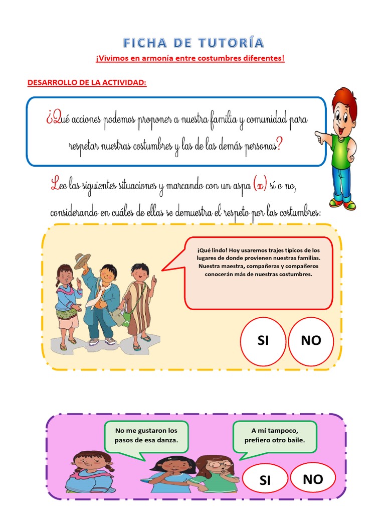 Ficha de Tutoría 1er Grado PDF