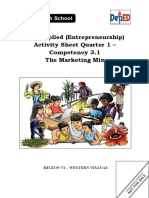 SHS-Applied (Entrepreneurship) Activity Sheet Quarter 1 - Competency 3.1 The Marketing Mix