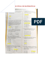 Cuestionarios Final de Matemáticas