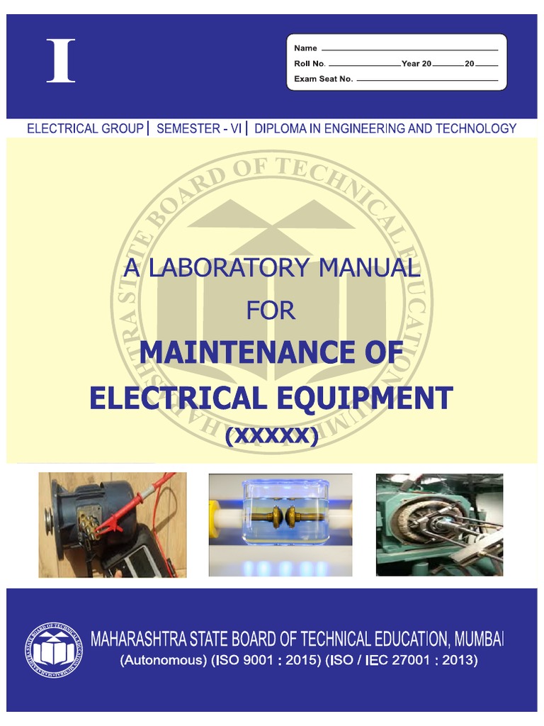 Electrical Equipment Maintenance Manual | PDF | Electric Motor ...