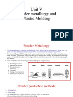 Unit V Powder Metallurgy and Plastic Molding