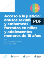 Acceso a La Justicia. Abusos Sexuales y Embarazos Forzados en Menores de 15. Documento Tecnico Ndeg 6 - Noviembre 2019