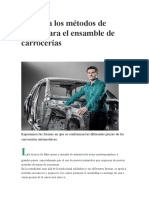 Métodos de unión para el ensamble de carrocerías automotrices