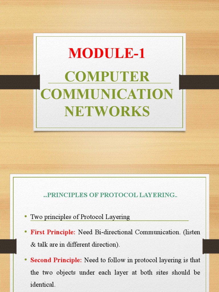 Principles of Protocol Layering and an Overview of the TCP/IP Protocol ...