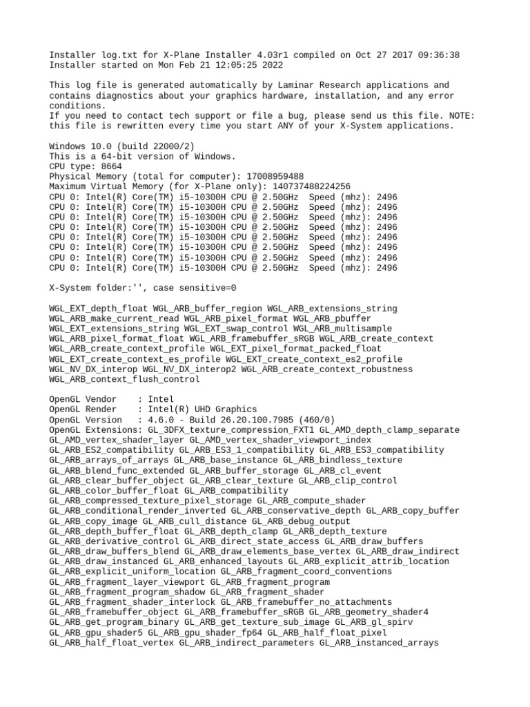 X-Plane Installer Log | PDF | Zip (File Format) | Computer File